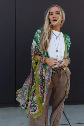 Tabitha Floral Kimono - Green