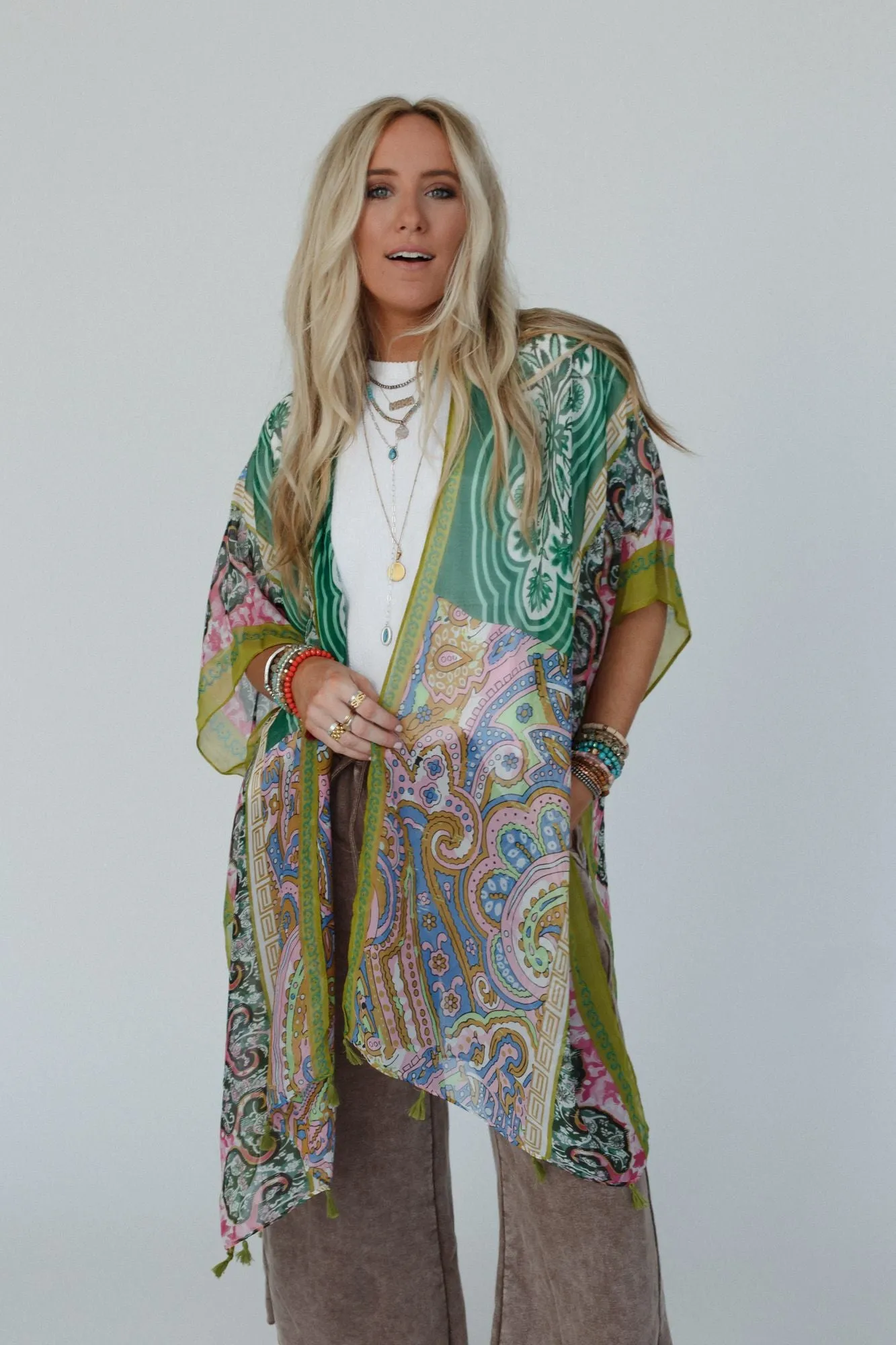 Tabitha Floral Kimono - Green