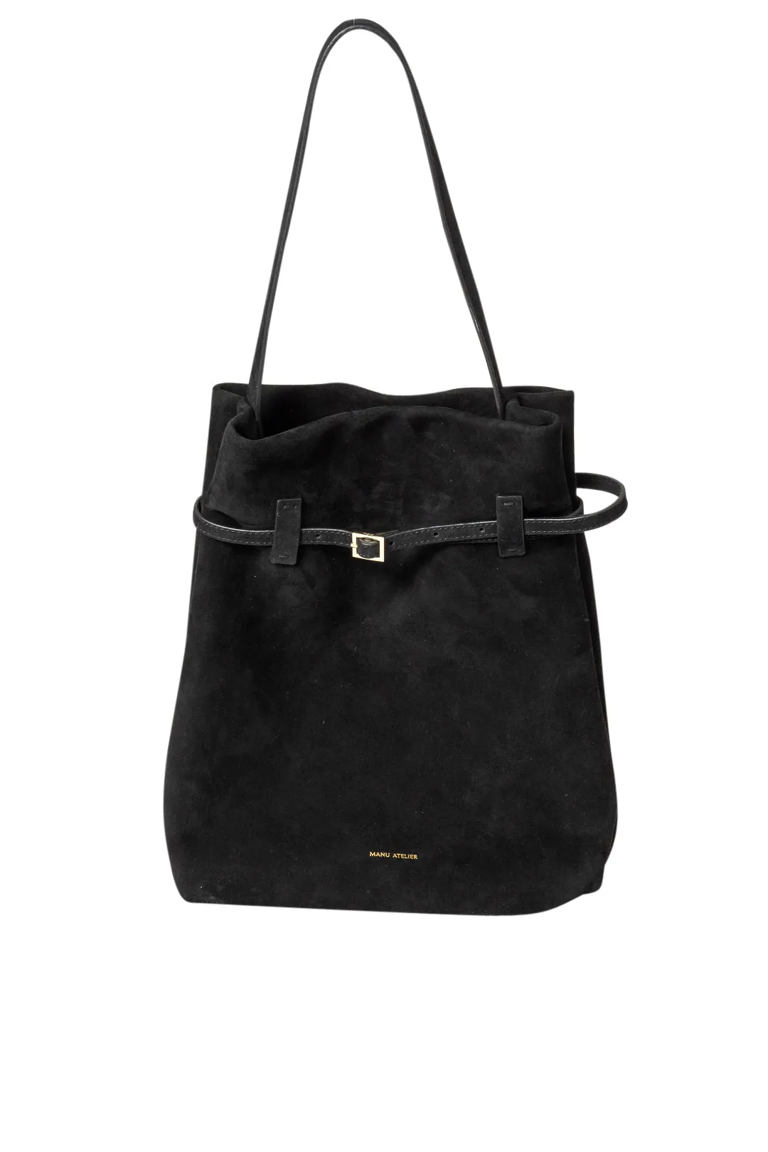 Tote Du Jour Black Suede Leather