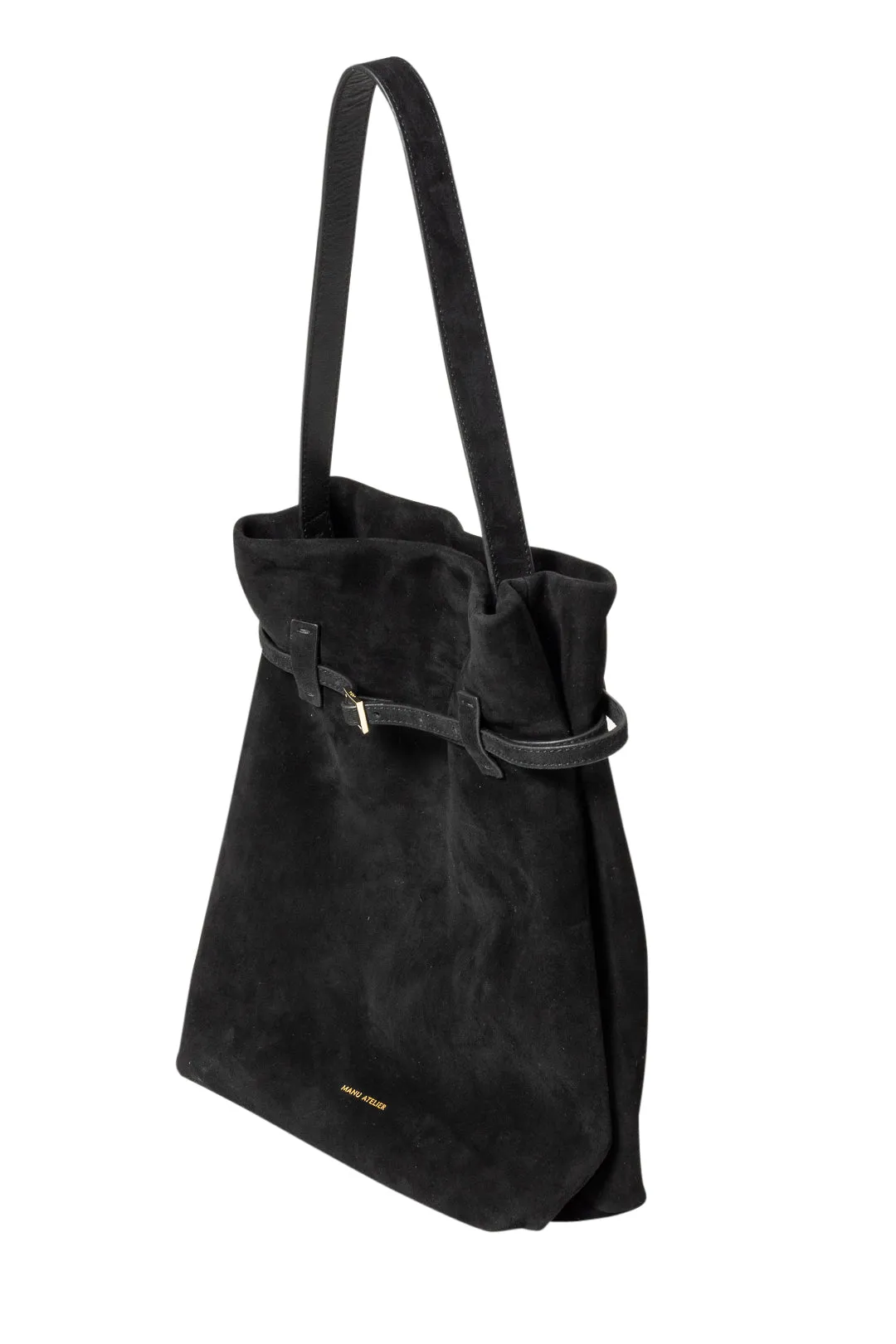 Tote Du Jour Black Suede Leather