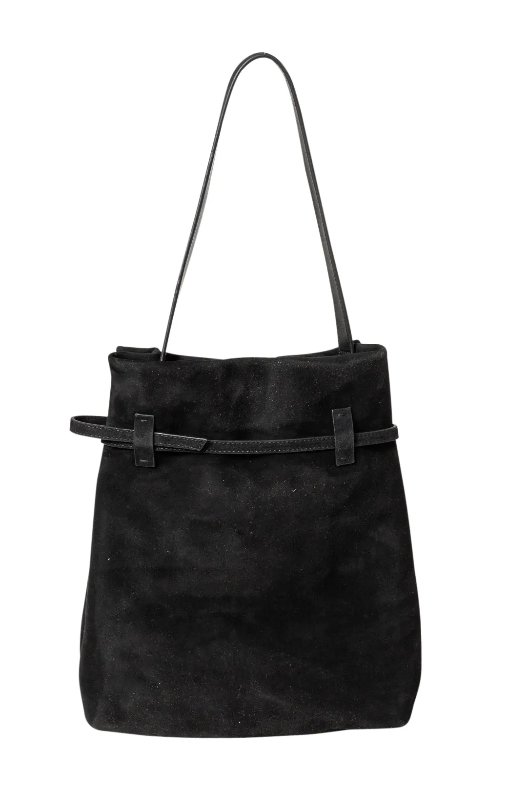 Tote Du Jour Black Suede Leather