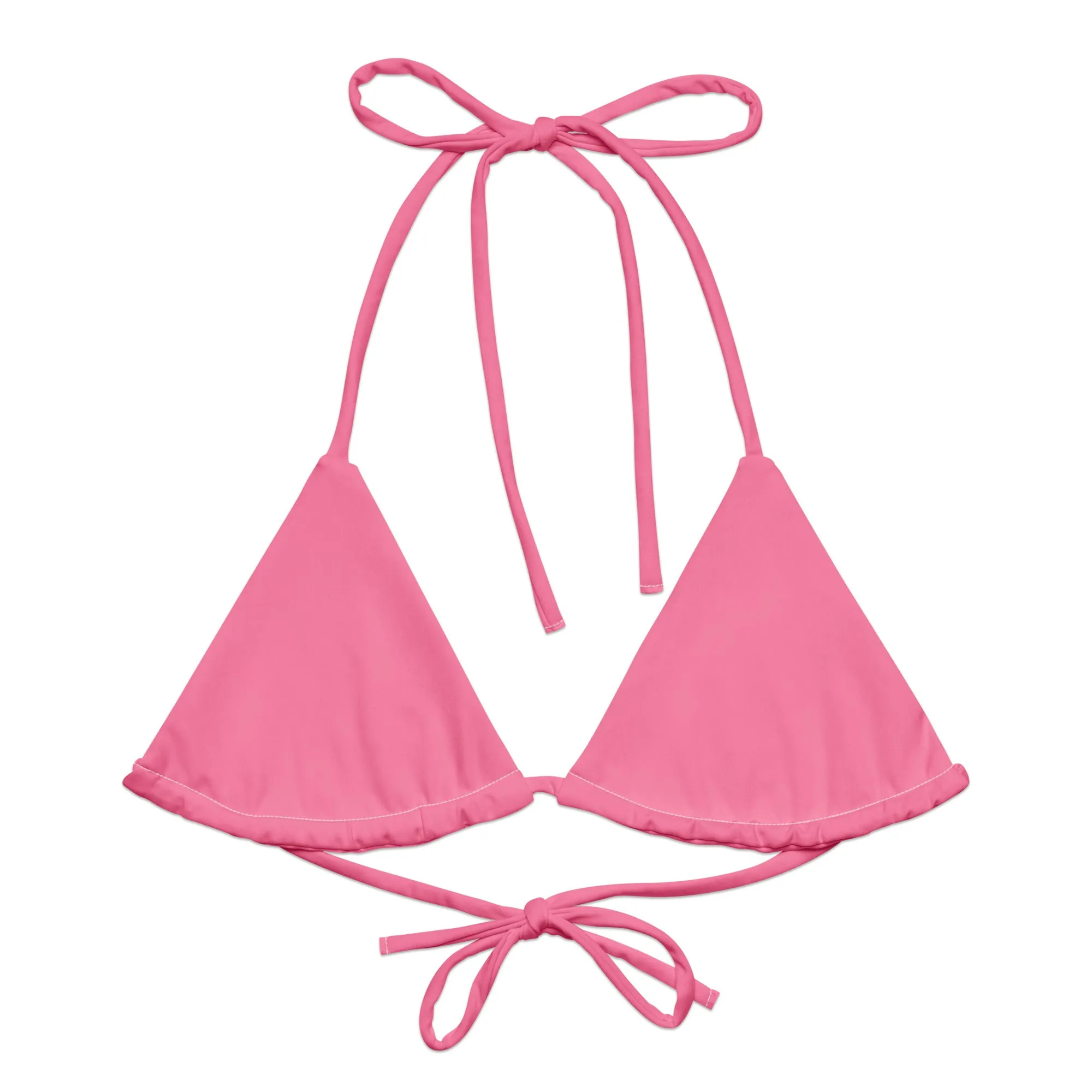 TRIANGLE STRING BIKINI TOP ECO - PINK SODA