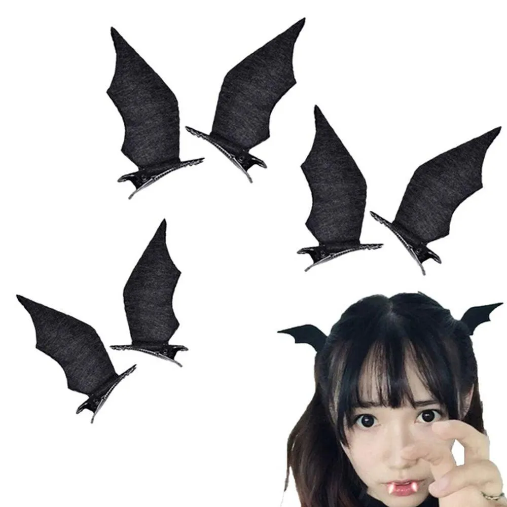 Unleash Your Dark Side with Devil Hairgrips Bat Hair Clips Wings Bat Hairpins for Dress-up Costume Cosplay