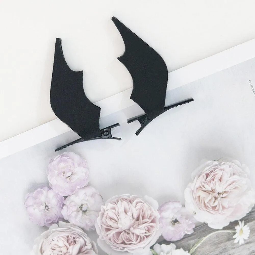 Unleash Your Dark Side with Devil Hairgrips Bat Hair Clips Wings Bat Hairpins for Dress-up Costume Cosplay