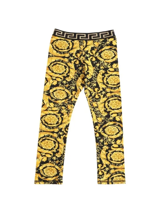 Versace   Baroque print cotton jersey leggings 