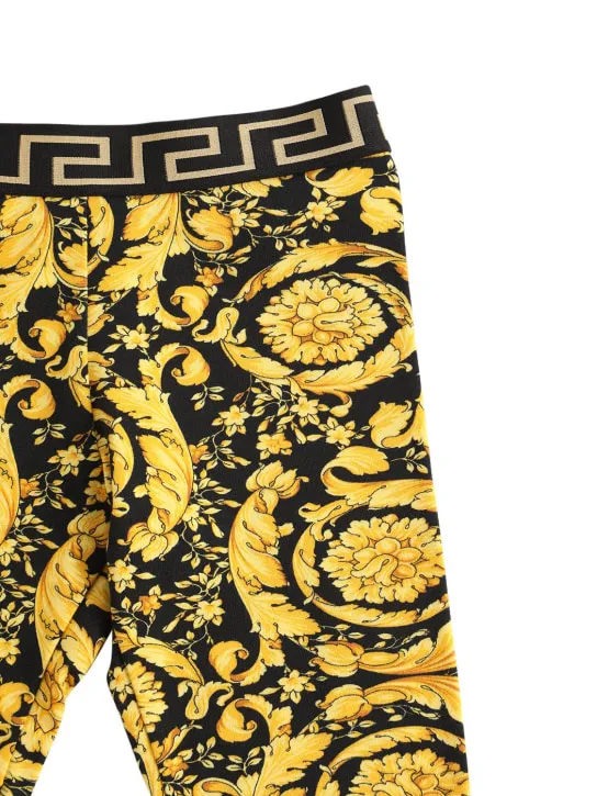 Versace   Baroque print cotton jersey leggings 