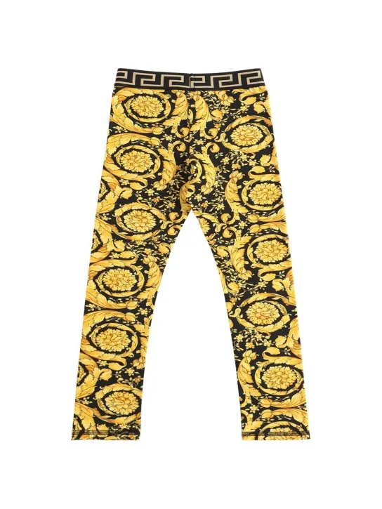 Versace   Baroque print cotton jersey leggings 