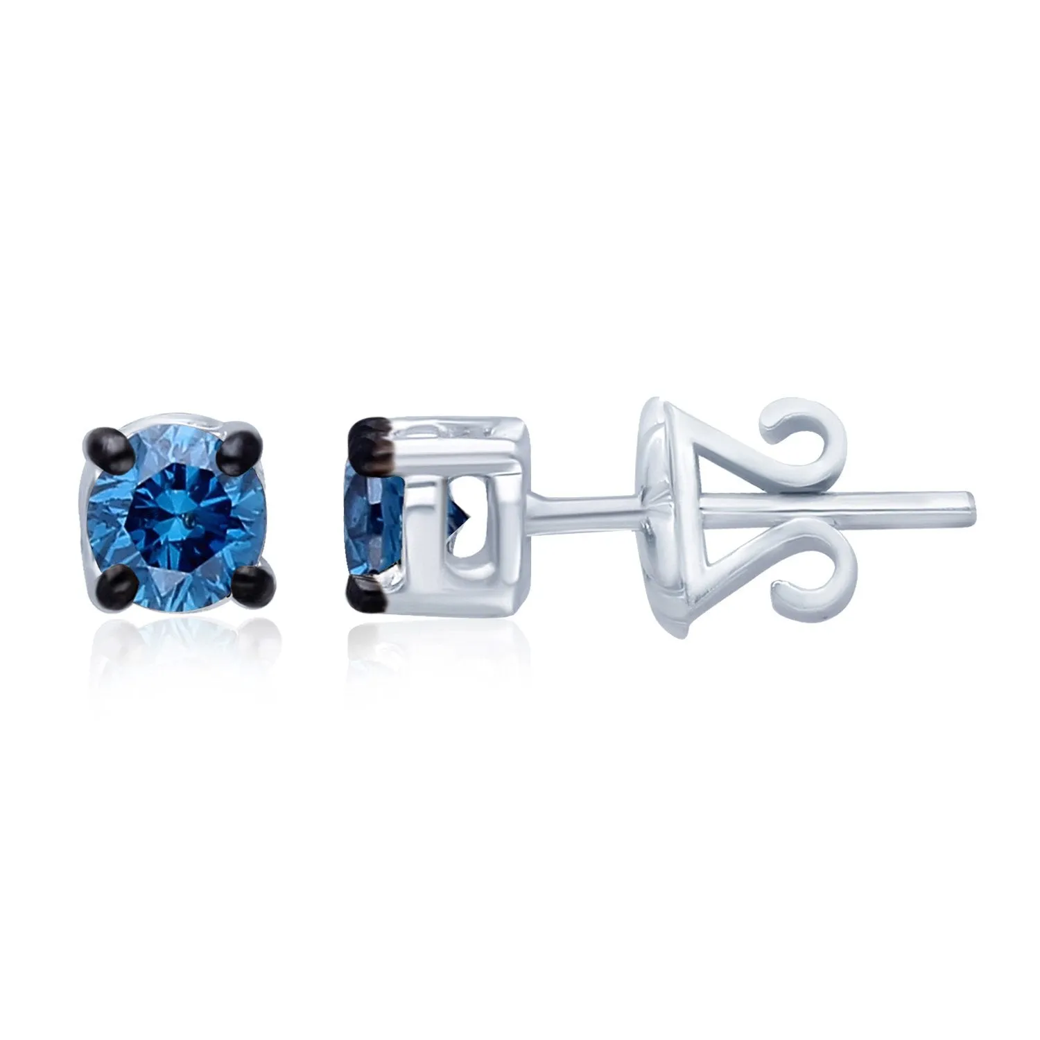 White Gold Blue Diamond Eternal Stud Earrings