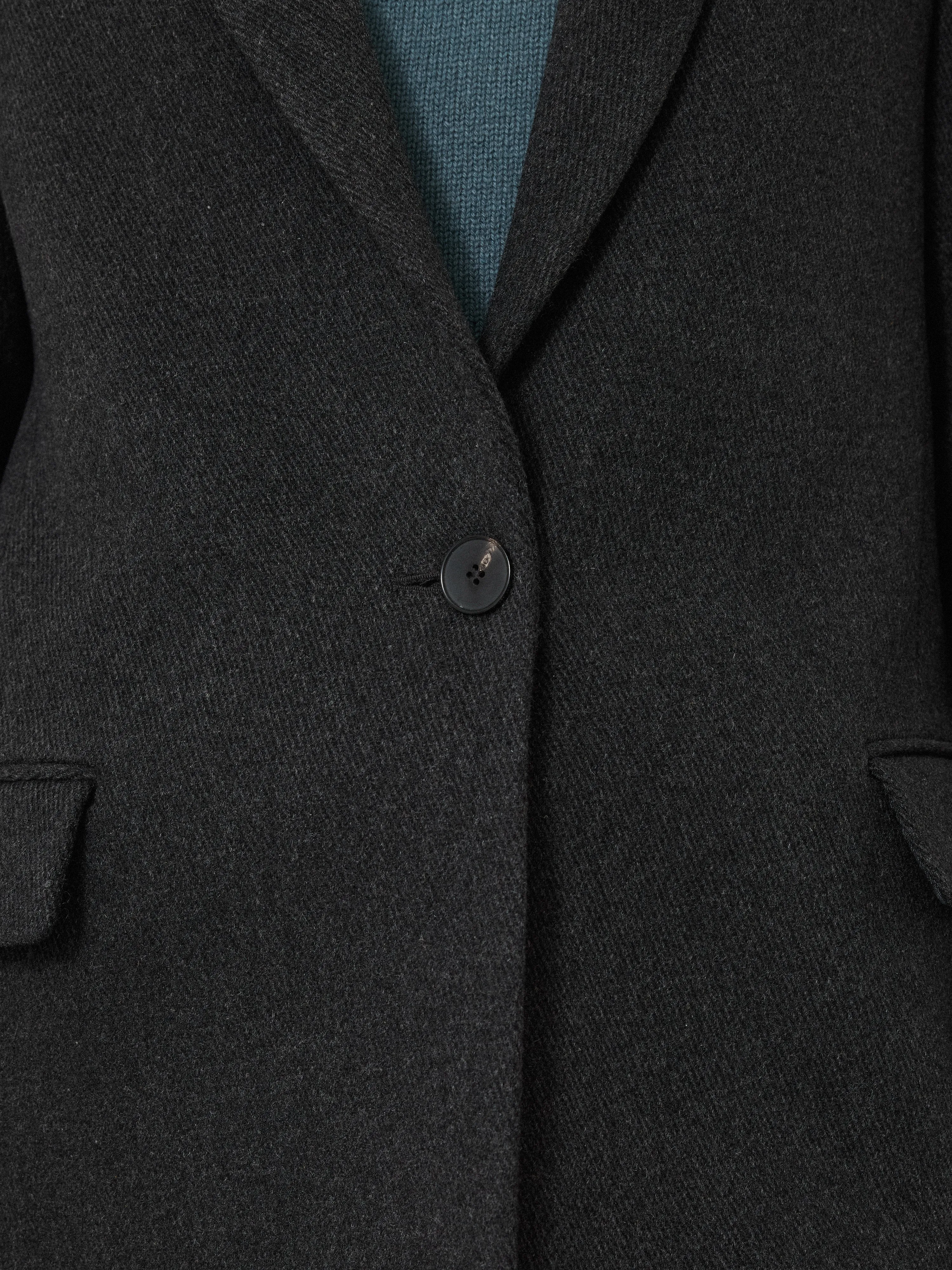 Wool Blend City Coat | Grey