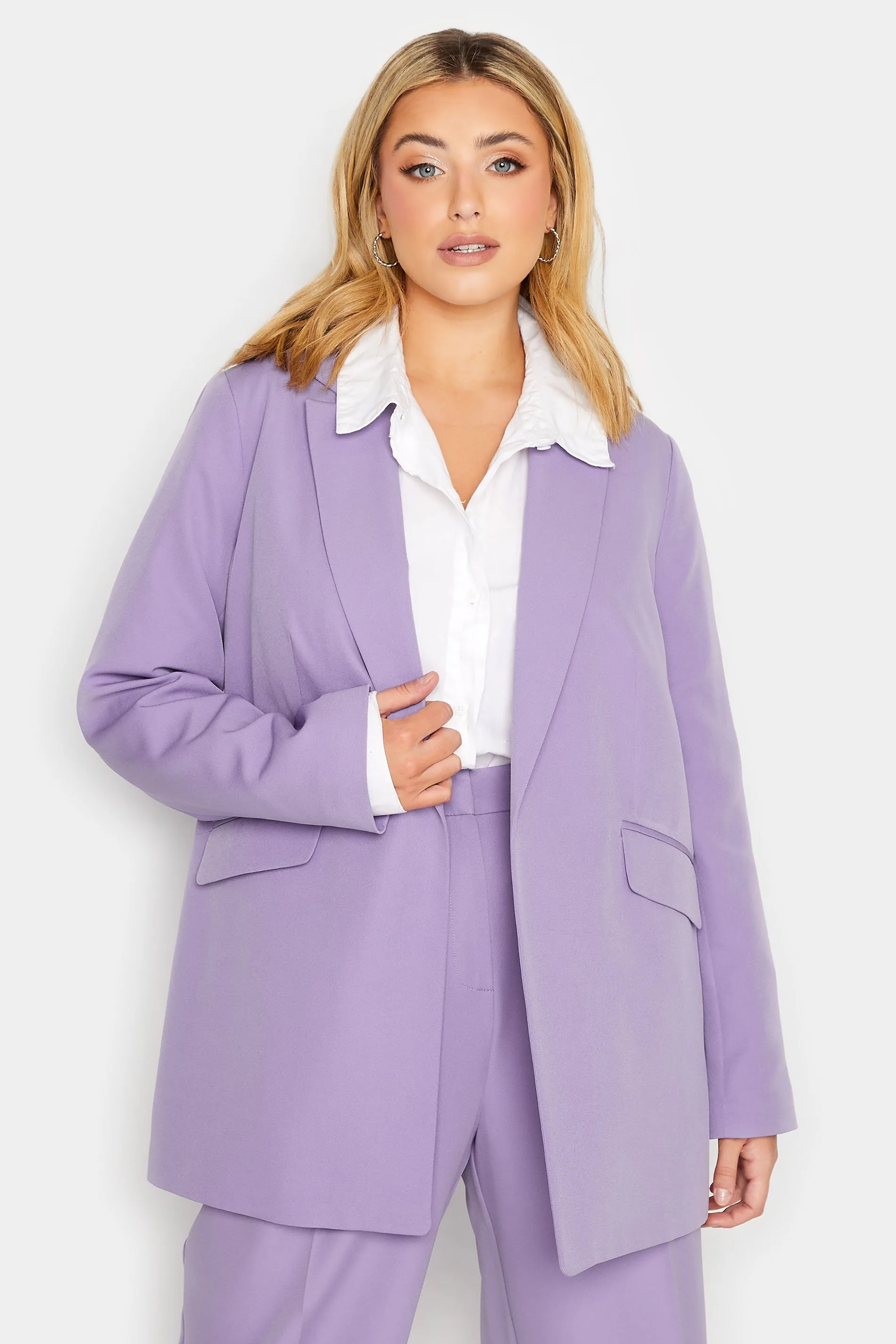 YOURS Curve Lavender Purple Blazer